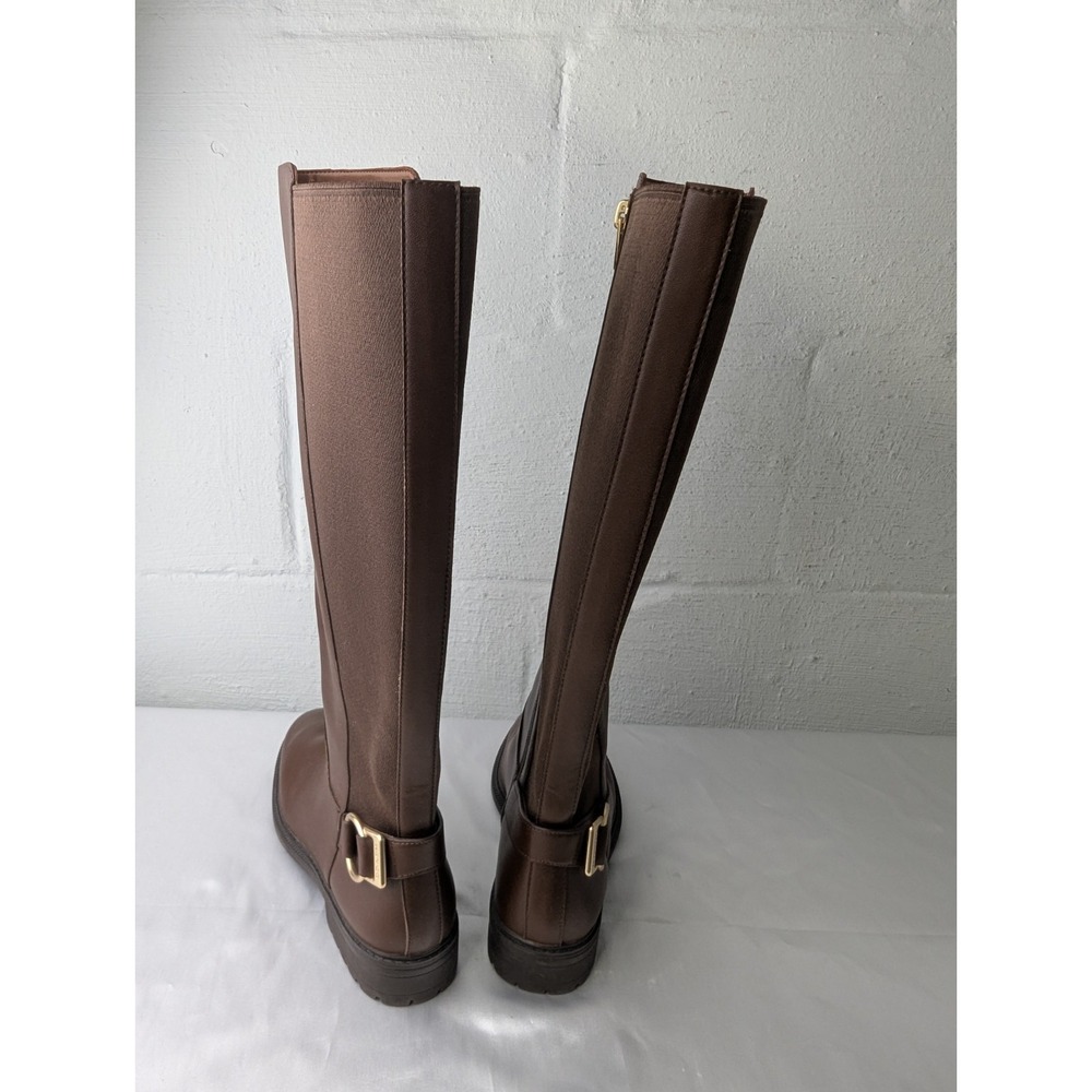 Coach Fitz Riding Boots Women's Size 6.5 Walnut Brown Leather Tall Boots Zip New - Picture 3 of 10